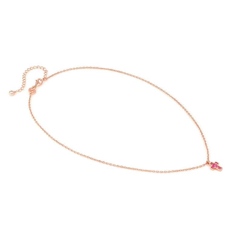 Nomination Carismatica Necklace, Rose Gold Cross & Pink Stones