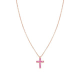 Nomination Carismatica Necklace, Rose Gold Cross & Pink Stones