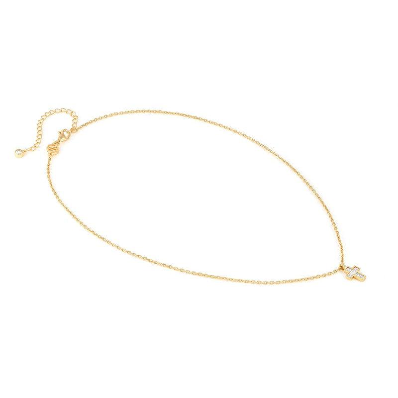 Nomination Carismatica Necklace, Small Cross, White Cubic Zirconia, 18K Gold
