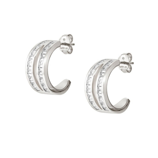 Nomination Carismatica Silver Earrings, White Stones