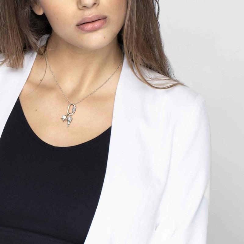 Nomination Charming Necklace, White Cubic Zirconia, Silver