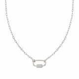 Nomination Charming Necklace, White Cubic Zirconia, Silver