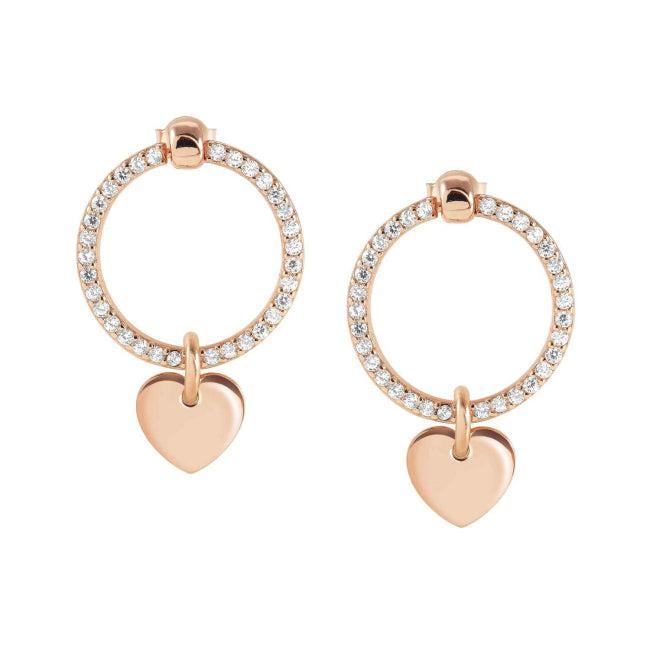 Nomination Chic Charm Rose Gold Heart Earrings