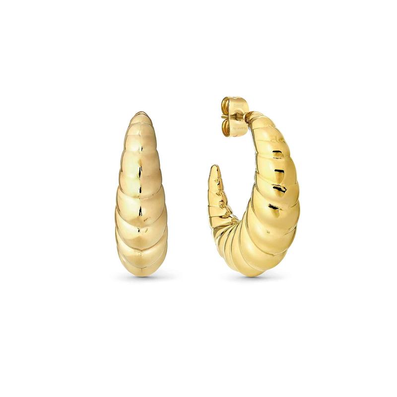 Nomination Chic Puffy Croissant Gold Hoop Earrings