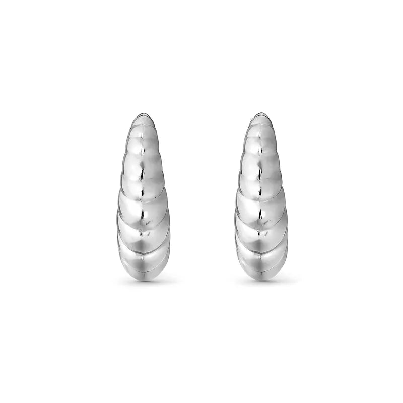 Nomination Chic Puffy Croissant Silver Hoop Earrings
