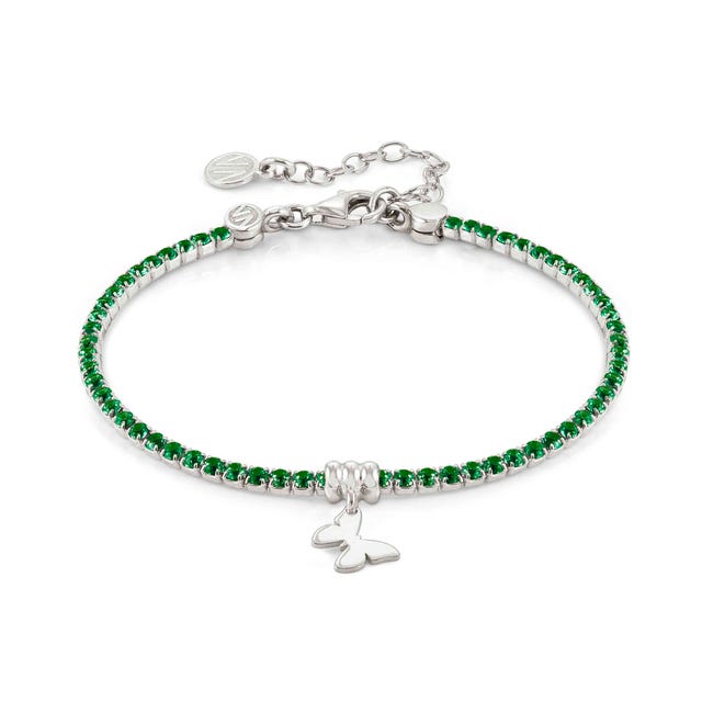 Nomination Chic&Charm Bracelet, Butterfly, Green Cubic Zirconia, Sterling Silver