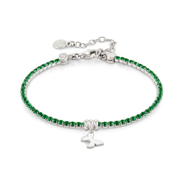 Nomination Chic&Charm Bracelet, Butterfly, Green Cubic Zirconia, Sterling Silver