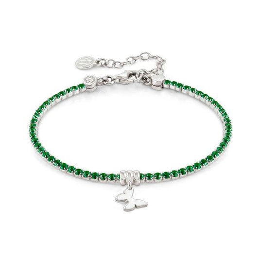 Nomination Chic&Charm Bracelet, Butterfly, Green Cubic Zirconia, Sterling Silver