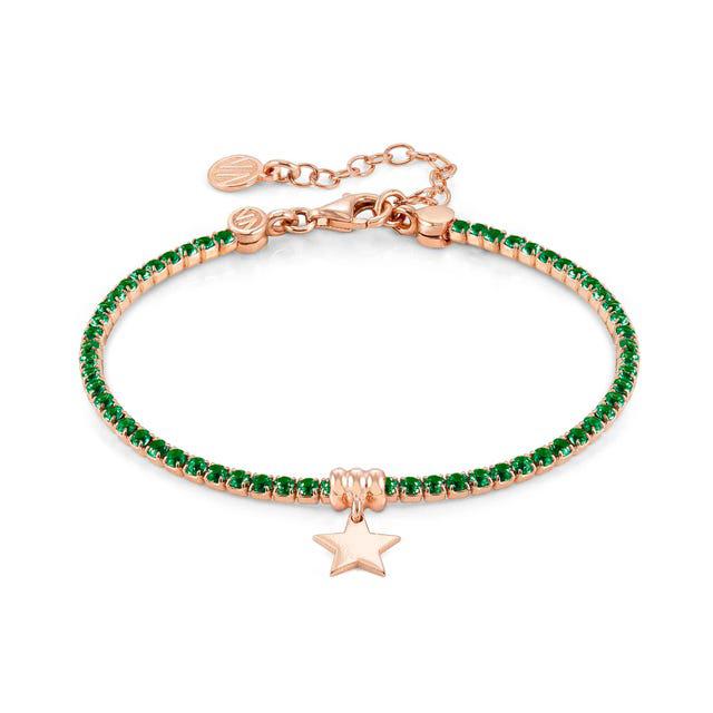 Nomination Chic&Charm Bracelet, Star, Green Cubic Zirconia, Rose Gold