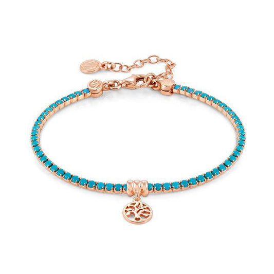 Nomination Chic&Charm Bracelet, Tree Of Life, Turquoise Cubic Zirconia, Rose Gold