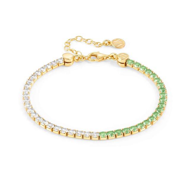 Nomination Chic&Charm Bracelet, White & Green Cubic Zirconia, Gold