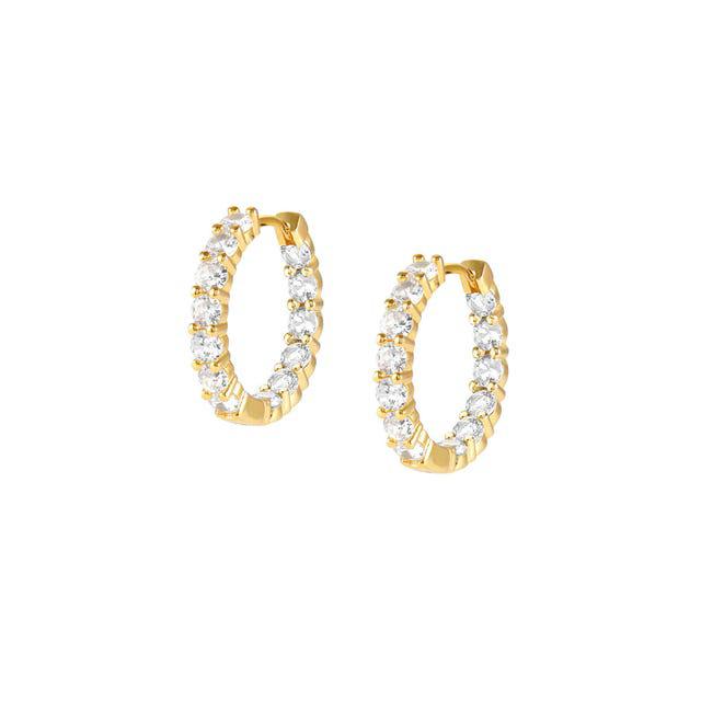 Nomination Chic&Charm Earrings, Hoop, White Cubic Zirconia, Gold