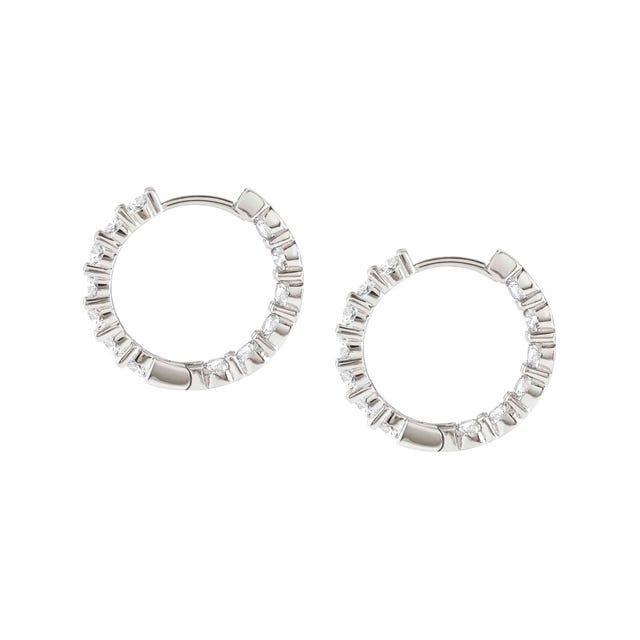 Nomination Chic&Charm Earrings, Hoop, White Cubic Zirconia, Sterling Silver