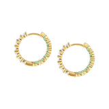 Nomination Chic&Charm Earrings, Hoop, White & Green Cubic Zirconia, Gold