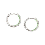 Nomination Chic&Charm Earrings, Hoop, White & Green Cubic Zirconia, Sterling Silver