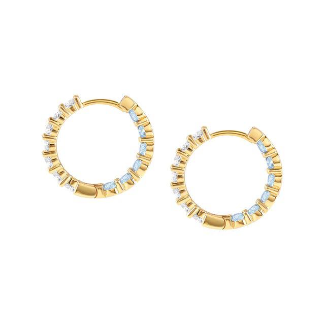 Nomination Chic&Charm Earrings, Hoop, White & Light Blue Cubic Zirconia, Gold