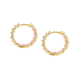 Nomination Chic&Charm Earrings, Hoop, White & Pink Cubic Zirconia, Gold