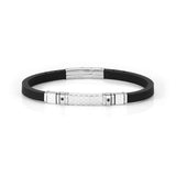 Nomination City Bracelet, Rubber & Black Cubic Zirconia, Stainless Steel