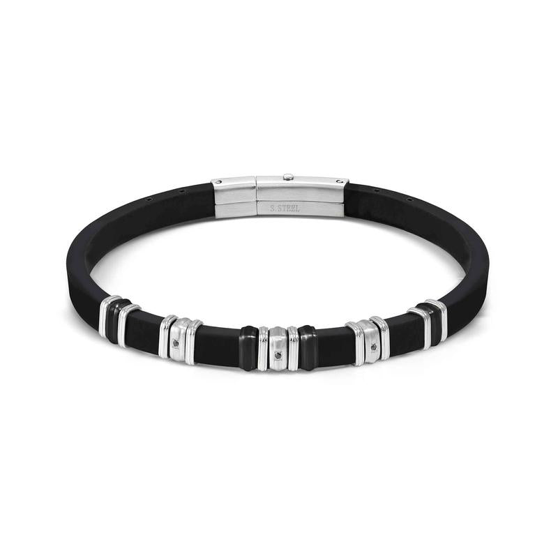 Nomination City Energy Black Steel Rubber Bracelet