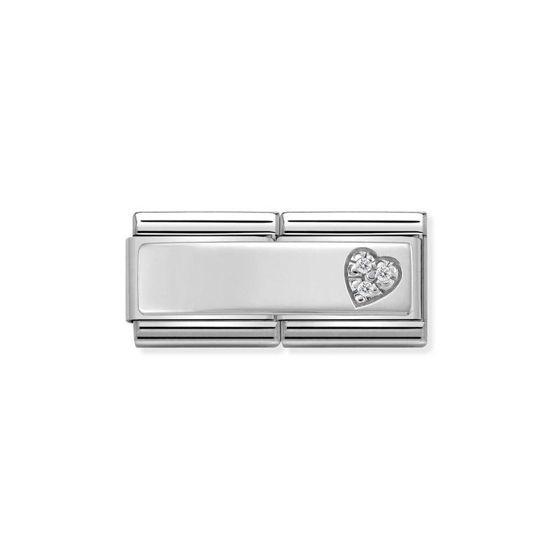 Nomination Classic CZ Heart Double Link