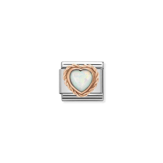 Nomination Classic Heart White Opal Link