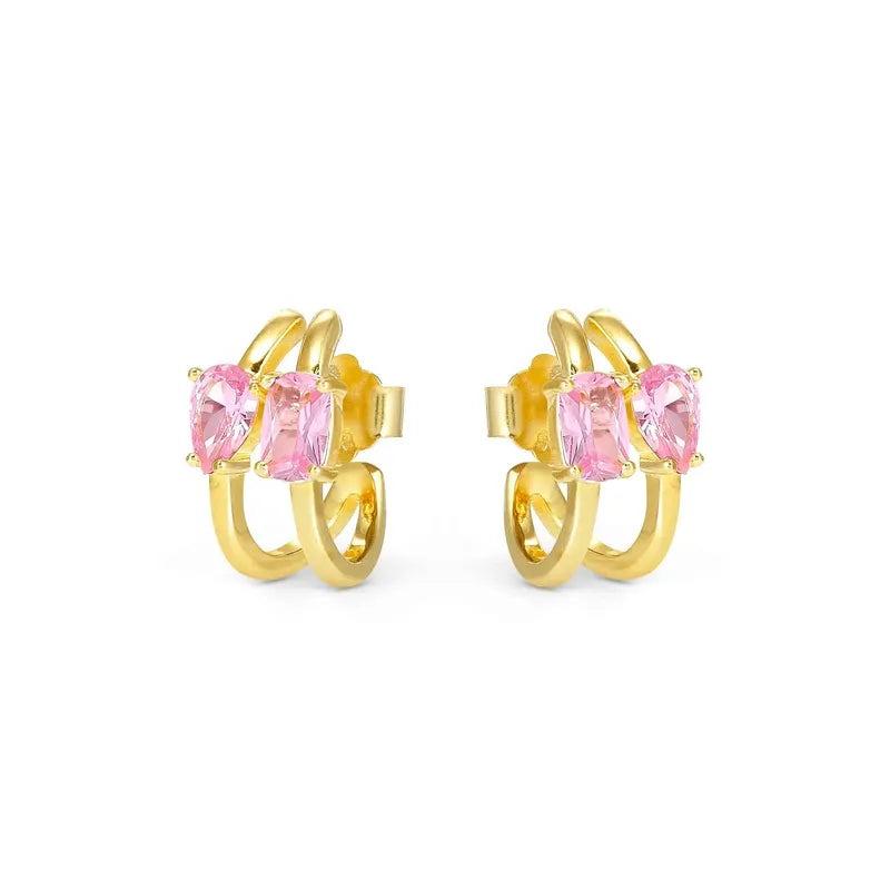 Nomination Colour Wave Aurora Ed Gold Hoop Earrings