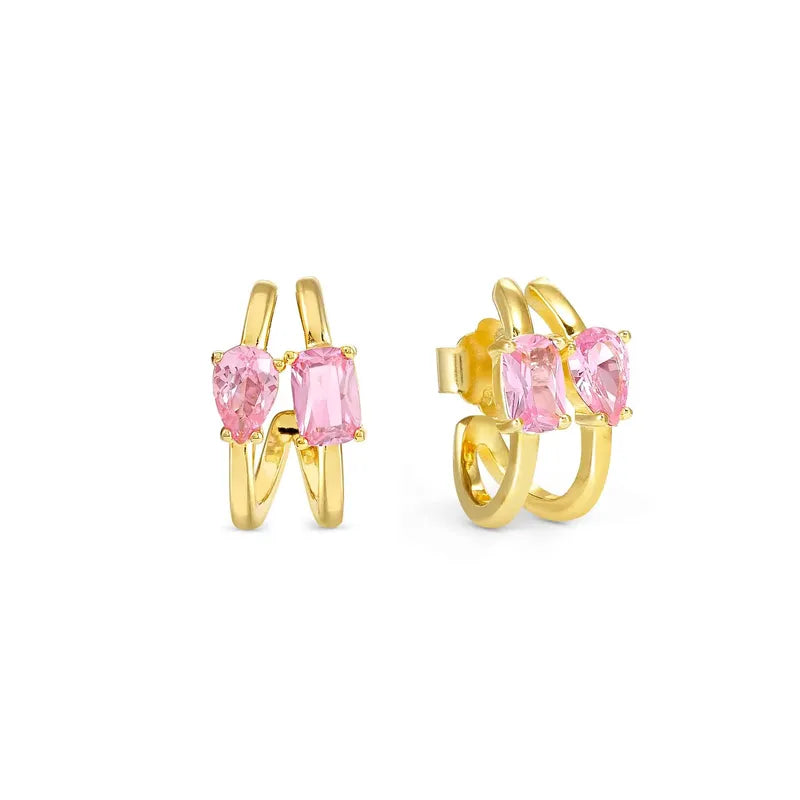 Nomination Colour Wave Aurora Ed Gold Hoop Earrings