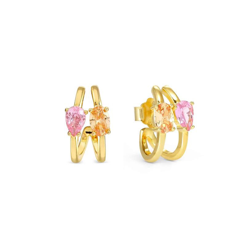 Nomination Colour Wave Aurora Ed Gold Hoop Earrings