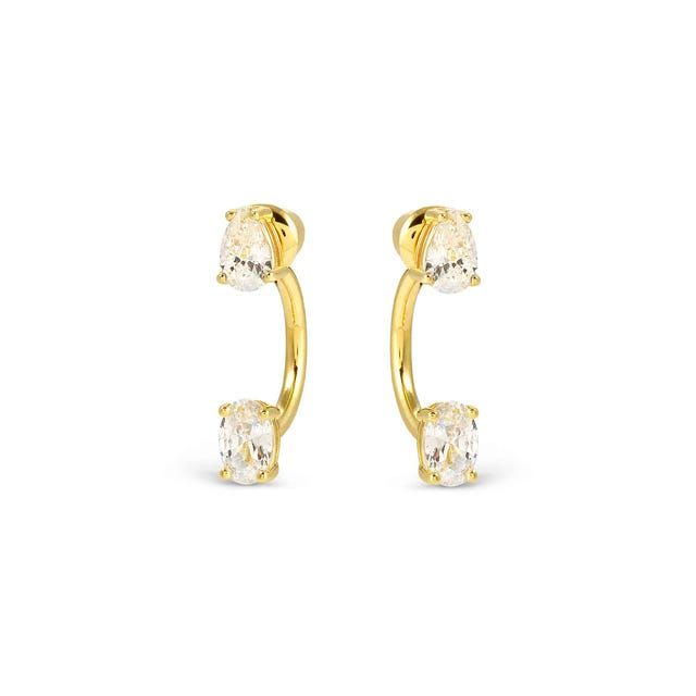 Nomination Colour Wave Aurora Ed. Silver Ear Jackets with White CZ