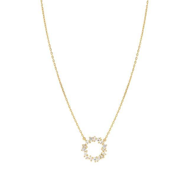 Nomination Colour Wave Circle Necklace White Stones