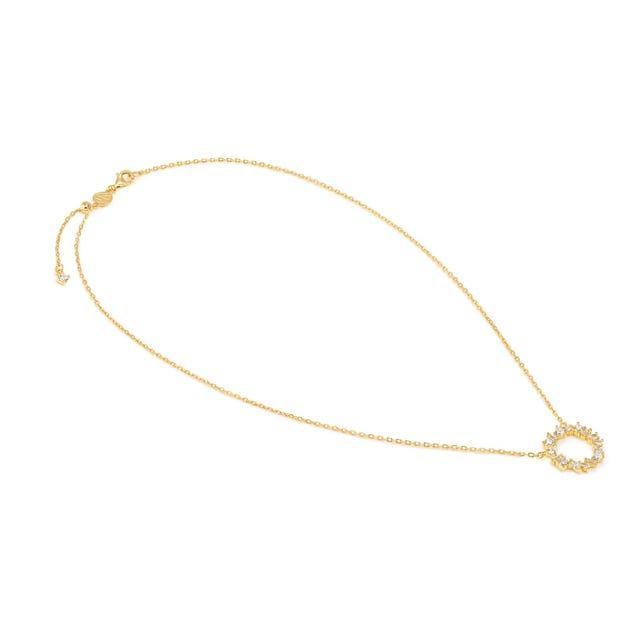 Nomination Colour Wave Circle Necklace White Stones