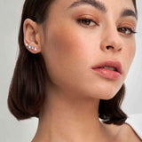 Nomination Colour Wave Ear Climber, Mixed Cubic Zirconia, 22K Rose Gold