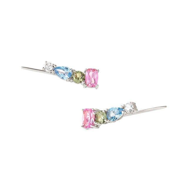 Nomination Colour Wave Ear Climber, Mixed Cubic Zirconia, Silver