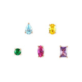 Nomination Colour Wave Earrings, Set Of 5, Multicolour Cubic Zirconia, 22K Rose Gold