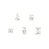 Nomination Colour Wave Earrings, Set Of 5, White Cubic Zirconia, 24K Gold