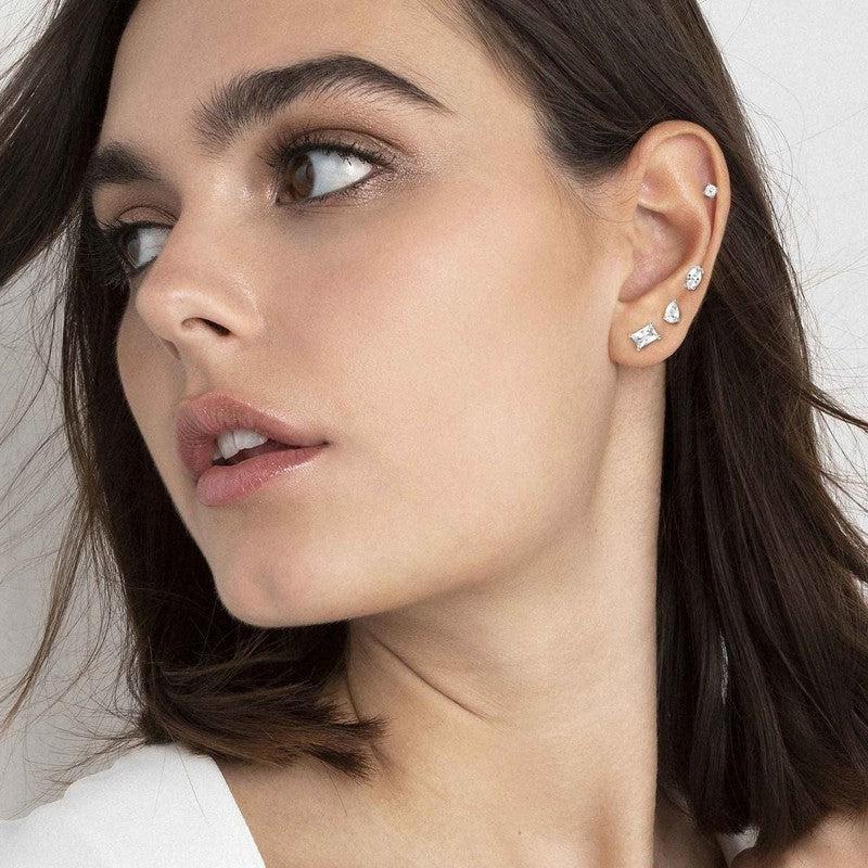 Nomination Colour Wave Earrings, Set Of 5, White Cubic Zirconia, Silver