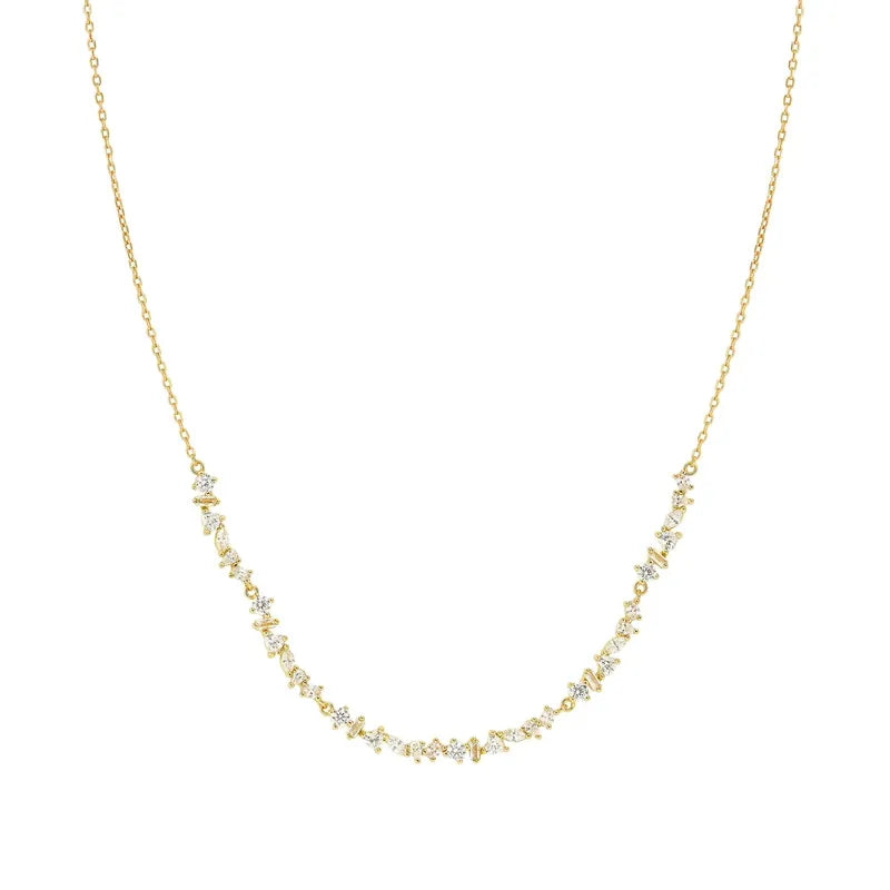 Nomination Colour Wave Gold Necklace with White Stones