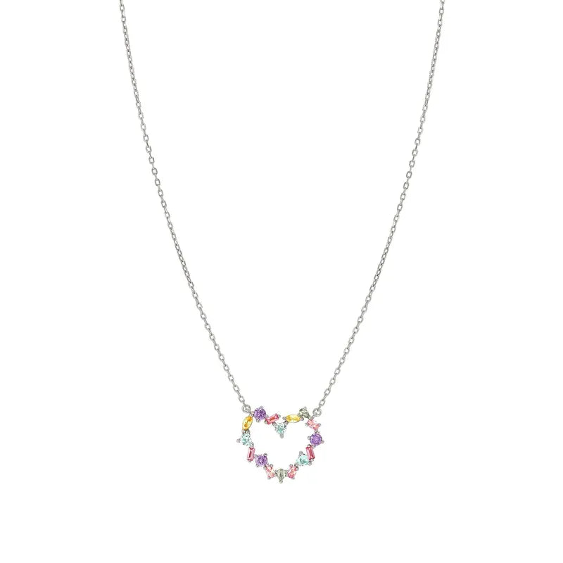 Nomination Colour Wave Heart Necklace with Colored Stones