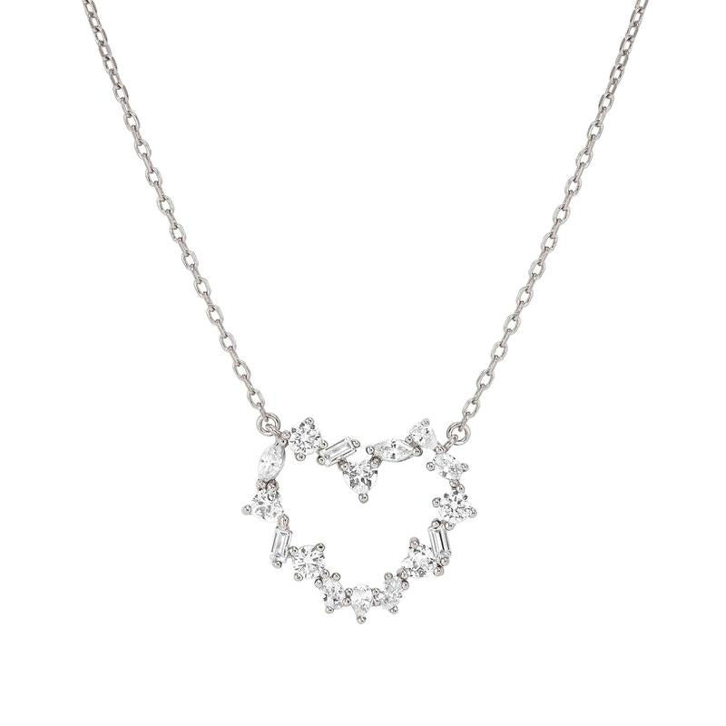 Nomination Colour Wave Heart Necklace with White Stones