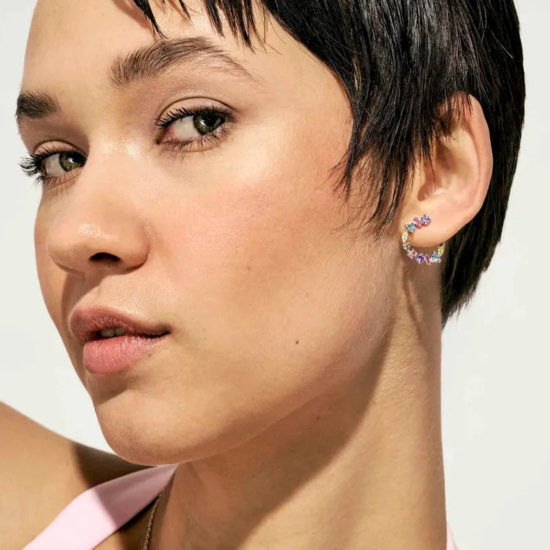 Nomination Colour Wave Hoop Silver Earrings