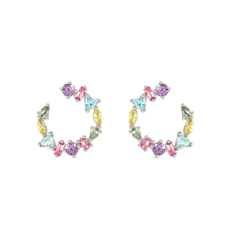 Nomination Colour Wave Hoop Silver Earrings