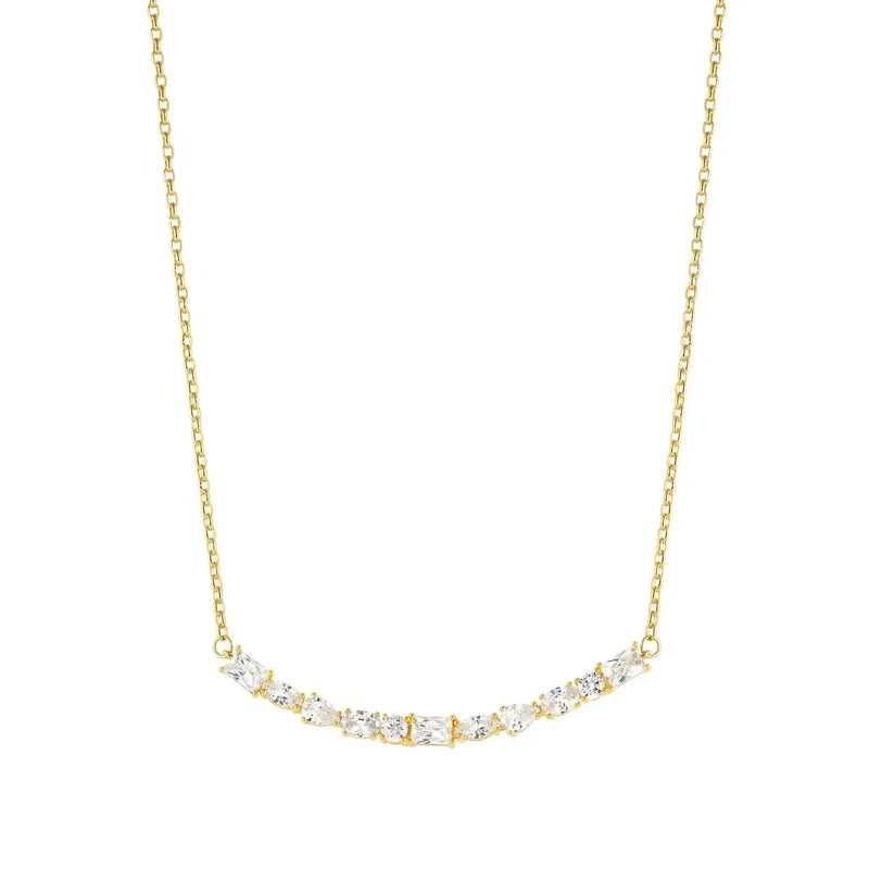 Nomination Colour Wave Necklace, Cubic Zirconia, 24K Gold