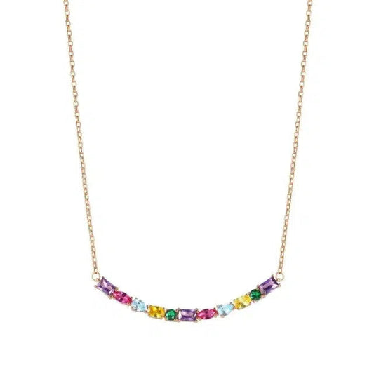 Nomination Colour Wave Necklace, Multicolour Cubic Zirconia, 22K Rose Gold