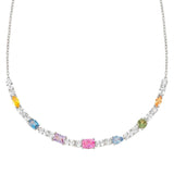 Nomination Colour Wave Necklace, Multicolour Cubic Zirconia, Silver