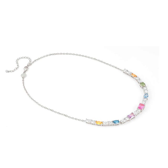 Nomination Colour Wave Necklace, Multicolour Cubic Zirconia, Silver