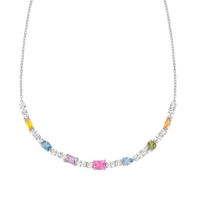 Nomination Colour Wave Necklace, Multicolour Cubic Zirconia, Silver