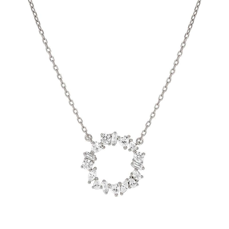 Nomination Colour Wave Necklace with Circle and White Stones