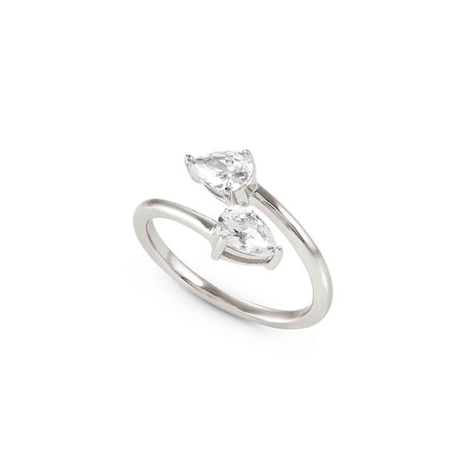 Nomination Colour Wave Ring, Adjustable, White Cubic Zirconia, Silver