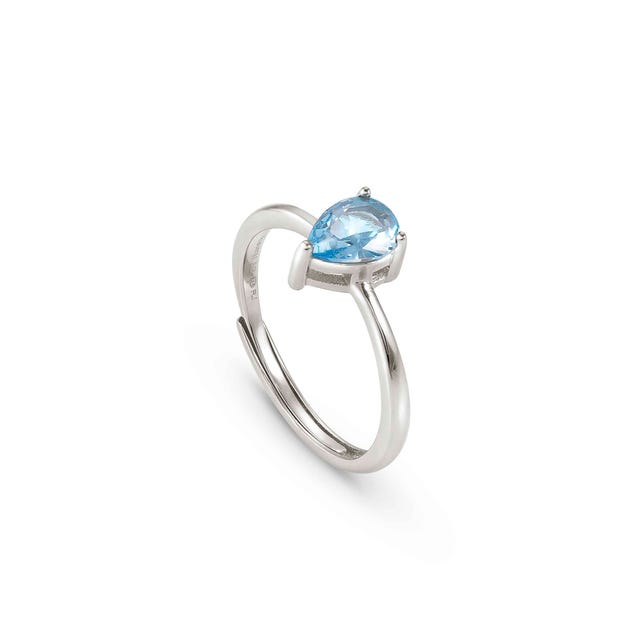 Nomination Colour Wave Ring, Blue Cubic Zirconia, Silver