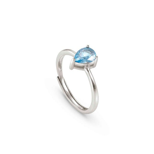 Nomination Colour Wave Ring, Blue Cubic Zirconia, Silver